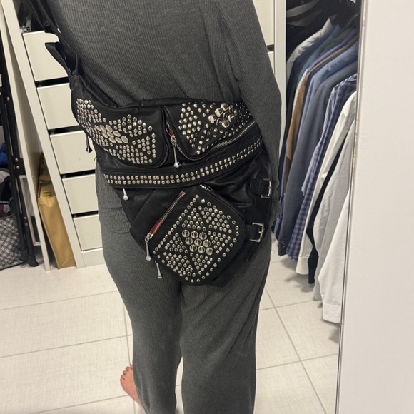 Black Studded Crossbody Bag - Picture 2 of 12